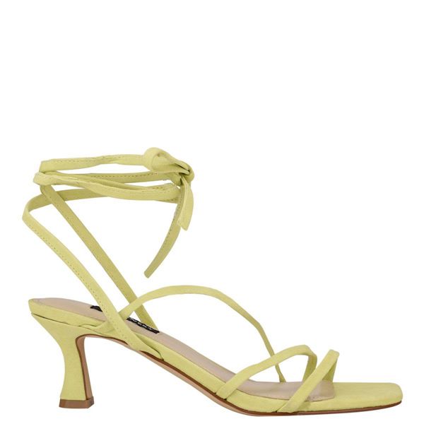 Nine West Agnes Ankle Wrap Yellow Heeled Sandals | South Africa 04X84-6S85